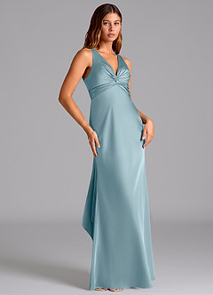 Azazie Hati Brudtärnklänningar Klä av Sjöjungfru i Stretch Satin Moody Blue image4