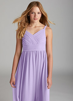 Azazie Chanel Junior Jurk van Chiffon met A-Lijn Sweetheart Halslijn Lila image6