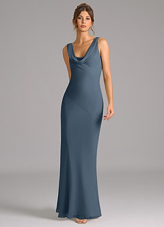 Azazie Rylina Bridesmaid Dresses Neptune Mermaid Pleated Chiffon Dress image3