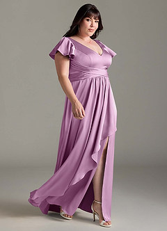 Azazie Omari Bridesmaid Dresses Wisteria A-Line Stretch Satin Dress image11