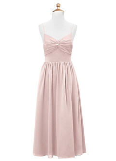 Azazie Zeya Junior Blushing Pink A-Line Chiffon Dress image7