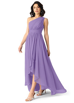 Azazie Mathilda Final Sale Tahiti A-Line One Shoulder Chiffon Dress image3