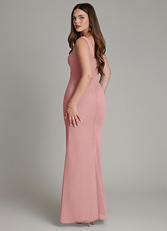 Azazie Hadley Bridesmaid Dresses Dusty Rose Mermaid Pleated Chiffon Dress image5