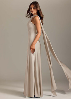 Azazie Kinsley Bridesmaid Dresses Frost Mermaid Side Slit Stretch Satin Dress image4