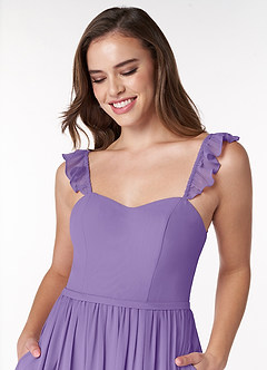 Azazie Metz Final Sale Tahiti A-Line Sweetheart Ruched Chiffon Dress image5