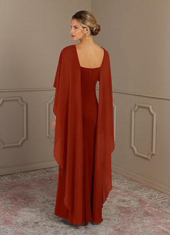 Azazie Dion Mother of the Bride Dresses Rust Sheath Scoop Stretch Crepe Dress image2