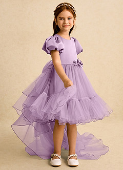 Azazie Cocoa Flower Girl Dresses Wisteria Ball-Gown Pleated Tulle Dress image8