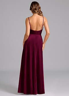 Azazie Sarella Brautjungfernkleider A-Linie Plissee Samt Kleid Cabernetrot image2