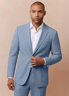 front Owen Dusty Blue Lightweight Tailored Suit Jacket