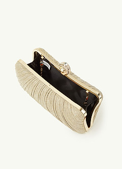 front Ruched Sparkling Clutch Bag