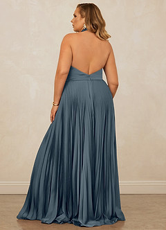 Christian Siriano Bridal for Azazie 1007 Bridesmaid Dresses Twilight A-Line Pleated Stretch Satin Dress image11