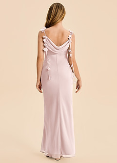 Azazie Trinity Junior Blushing Pink Mermaid Pleated Chiffon Dress image2