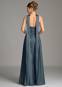 Azazie Ayla Vestidos de damas de honor Vestido de Crepúsculo de Satén Elástico de Corte en A con Corsé image7