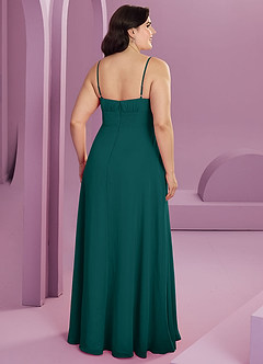 Barbie ♥ Azazie Bridesmaid Dresses Peacock A-Line with Pockets Chiffon Dress image2