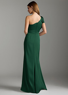 Azazie Rinna Bridesmaid Dresses Dark Green Mermaid Ruched Stretch Satin Dress image8