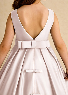 Azazie Mapel Blumenmädchenkleider Ballkleid Plissee Matte Satin Kleid Blassrosa image7