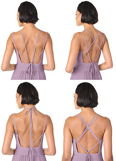 Azazie Farren Bridesmaid Dresses Wisteria A-Line Pleated Chiffon Convertible Dress image9