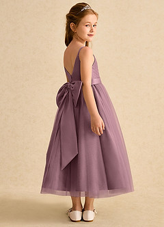 Azazie Patootie Flower Girl Dresses Vintage Mauve A-Line Spaghetti Strap Tulle Dress image2