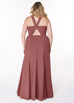 Azazie Rue Brautjungfernkleider A-Linie Halter Chiffon Kleid Amethyst image8