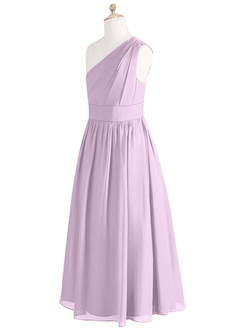 Azazie Molly Junior Amethyst A-Line Pleated Chiffon Dress image9