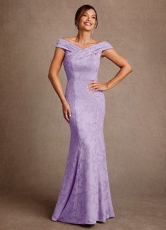 Azazie Aberdeen Klänningar till brudens mor Klä Tubklänning i Blommig Utbrändhet Plisserad Lila image1