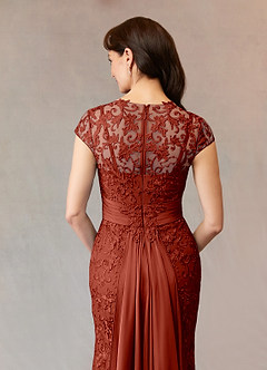 Azazie Jamila Mother of the Bride Dresses Rust Mermaid Lace Dress image6