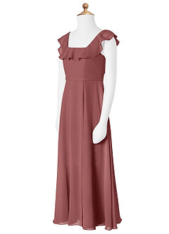 Azazie Jinny Junior Amethyst A-Line Ruched Chiffon Dress image6