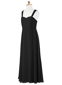 Azazie Simoan Junior Black A-Line Sweetheart Neckline Chiffon Dress image6