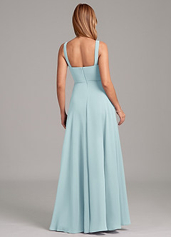 Azazie Shaude Bridesmaid Dresses Sea Glass A-Line Pleated Chiffon Dress image2