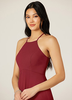 Azazie Sarah Brautjungfernkleider Empire Plissee Chiffon Kleid Granatapfelrot image6