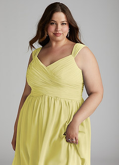 Azazie Angie Abiti da Damigella Abito A-Line in Chiffon Corsetto Sorbetto Al Limone image16
