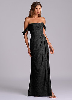 Azazie Johana Jurken voor bruidsmeisjes Converteerbaar Jurk van Bloemen Burn-out met Zeemeermin Off the Shoulder Zwart image5