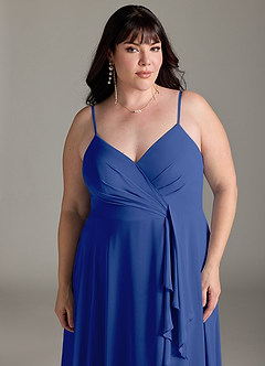 Azazie Akita Bridesmaid Dresses Royal Blue A-Line Chiffon Dress image9