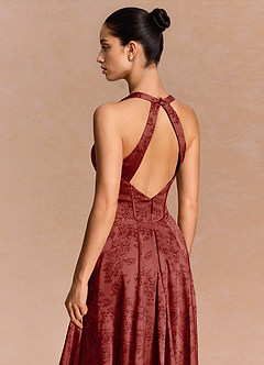 Sonia Orange Red Midi Dress image7