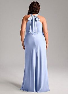 Azazie Doretta Bridesmaid Dresses Ice Mermaid Pleated Stretch Satin Dress image10