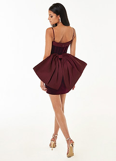 Joanna Wine Bow Mini Dress image4