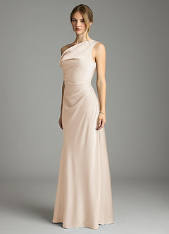 Azazie Emerson 신부 들러리 드레스 인어 오프 더 숄더 스트레치 새틴 바닥 길이 드레스 image4