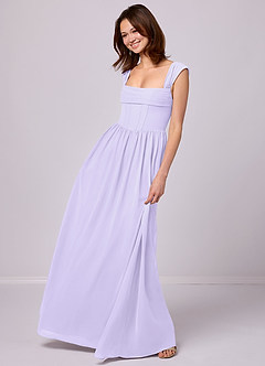 Barbie ♥ Azazie Bridesmaid Dresses Lilac A-Line Corset Chiffon Dress image2