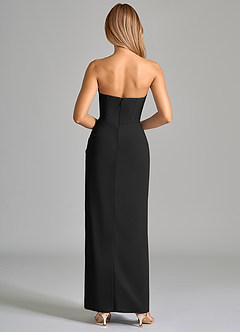 Azazie Anaïs Bridesmaid Dresses Black Sheath Strapless Chiffon Dress image2