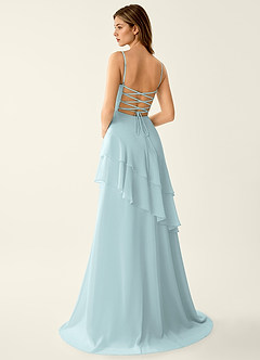 Fiorella Nebel Chiffon-Abendkleid mit Rüschen in A-Linie image2