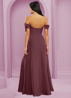 Barbie ♥ Azazie Bridesmaid Dresses Sangria A-Line Off the Shoulder Chiffon Convertible Dress image9