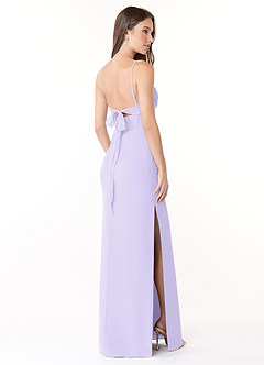 Azazie Mai Brautjungfernkleider Etui Plissee Chiffon Kleid Flieder image4