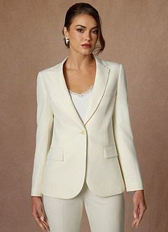 front Kennedy Ivory Refined Weave Performance Pants Suit