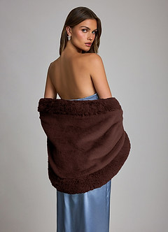 front 3 Pack-Faux Fur Evening Wrap Shawl & Bridal Capelet