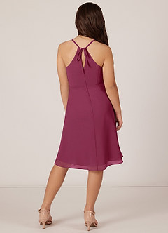 Azazie Doll Junior A-Linie Schleifen Chiffon Kleid Amethyst image2