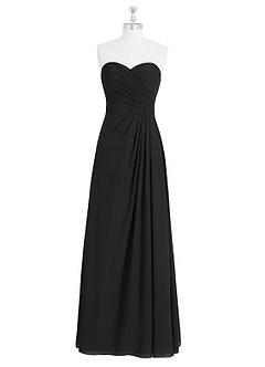 Azazie Arabella Allure Abiti da Damigella Abito Convertibile A-Line in Chiffon Scollo a Cuore Nero image10