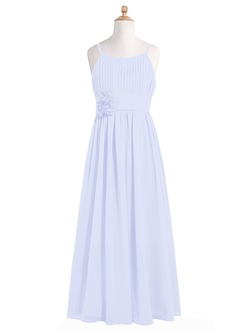 Azazie Astrid Junior Abito A-Line in Chiffon Floreale Lavanda image6