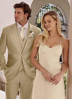 front Ethan Champagne Refined Weave Suit