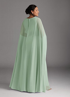 Azazie Isa Mother of the Bride Dresses Agave A-Line V-Neck Pleated Chiffon Dress image8