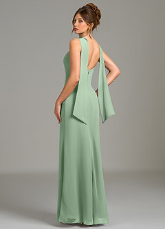 Azazie Cassiana Bridesmaid Dresses Matcha Mermaid Pleated Chiffon Dress image2